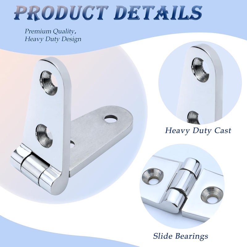 YANYUCB Boat Hatch Hinge 316 Stainless Steel Cabinet Door Casting Hinges Marine Hardware with Screw for Boat (4 inch x 1 inch)(6.3 inch x 1 inch) - Image 4